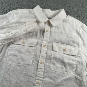 Outerknown x Baird McNutt Shirt Mens S White Linen Long Sleeve Button Up